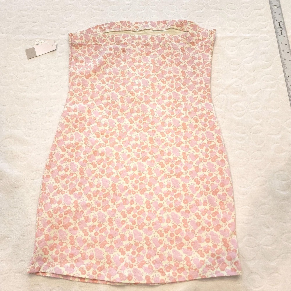 NWT Y2K BP Ditsy Pink Floral Tube Mini Dress Soft Girl Cottagecore Coquette M - Picture 2 of 8